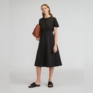 Everlane Black Organic Waisted Cotton Dress Size Large